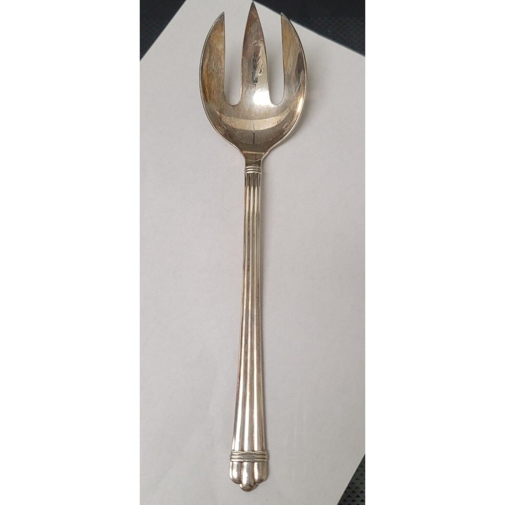 ARIA silverplate 1984 Solid Salad Serving Fork By CHRISTOFLE FRANCE 9 3/4"